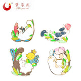 MZC Animal Cat and Pig Brooches for Women Lapel Pin Accessory Set