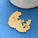 MZC Animal Cat and Pig Brooches for Women Lapel Pin Accessory Set