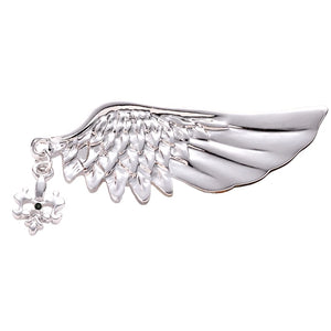 MZC Angel Wings Brooch Pin Pendant for Men Women Punk Crystal Biker Jewelry
