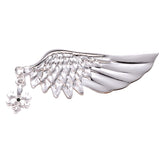 MZC Angel Wings Brooch Pin Pendant for Men Women Punk Crystal Biker Jewelry