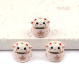 13mm Lucky Cat Ceramic Beads Colorful Animal Loose Porcelain for DIY Bracelet