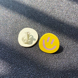 Macaroni Smile Earrings No Hole Ear Clips Asymmetry Clip On Earrings