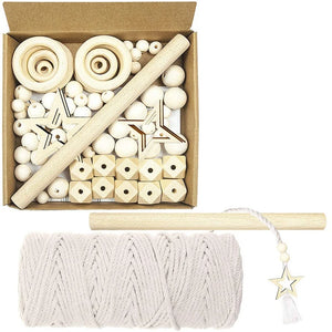 3mm Cotton Macrame Cord Kit with Rings for Wall Hanging Decoration