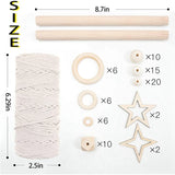 3mm Cotton Macrame Cord Kit with Rings for Wall Hanging Decoration