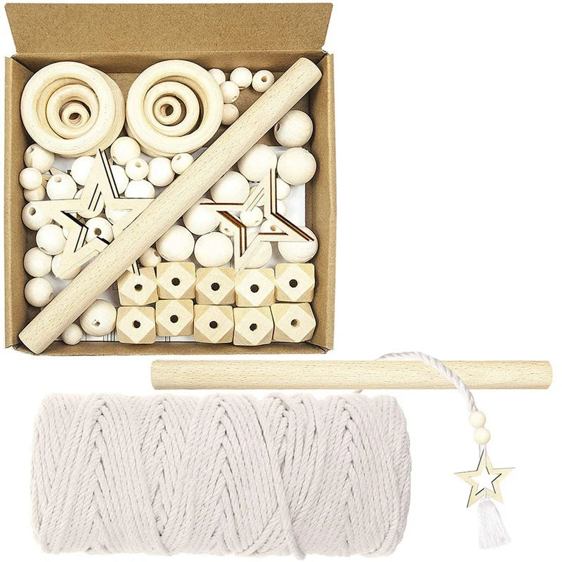3mm Cotton Macrame Cord Kit with Rings for Wall Hanging Decoration