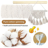 3mm Cotton Macrame Cord Kit with Rings for Wall Hanging Decoration