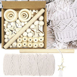 3mm Cotton Macrame Cord Kit with Rings for Wall Hanging Decoration