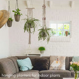 4-Pack Macrame Hangers - Indoor Wall Hanging Planter Holder