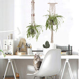 4-Pack Macrame Hangers - Indoor Wall Hanging Planter Holder