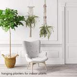 4-Pack Macrame Hangers - Indoor Wall Hanging Planter Holder