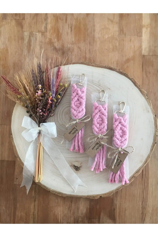 Set of 20 Macrame Keychains Handmade Boho Style
