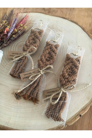 Set of 20 Macrame Keychains Handcrafted Boho Style Key Rings