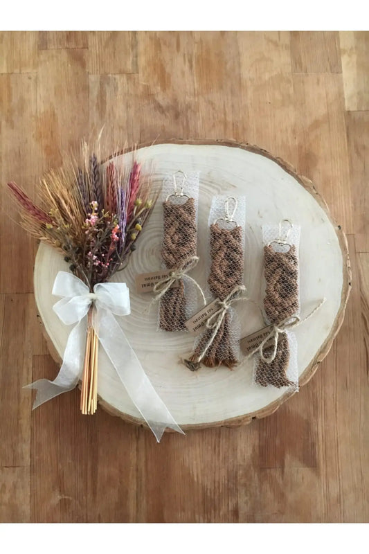 Set of 20 Macrame Keychains Handcrafted Boho Style Key Rings