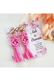 Pink Raw Macrame Keychain Engagement Promise Gift Set of 30 Pcs
