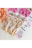 Pink Raw Macrame Keychain Engagement Promise Gift Set of 30 Pcs