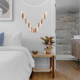 Macrame Wall Hanging with Wood Beads-Boho Wall Decor for Bedroom Brown