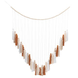 Macrame Wall Hanging with Wood Beads-Boho Wall Decor for Bedroom Brown