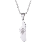Madagascar Map With Coconut Tree Cow Monkey Pendant Necklaces Women Jewelry