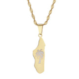 Madagascar Map With Coconut Tree Cow Monkey Pendant Necklaces Women Jewelry