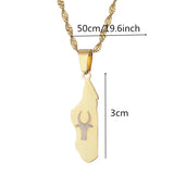 Madagascar Map With Coconut Tree Cow Monkey Pendant Necklaces Women Jewelry