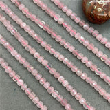 Madagascar Rose Quartz 6mm Cut Faceted Spacer Cube Beads for Bracelet