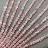 Madagascar Rose Quartz 6mm Cut Faceted Spacer Cube Beads for Bracelet