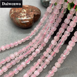 Madagascar Rose Quartz 6mm Cut Faceted Spacer Cube Beads for Bracelet
