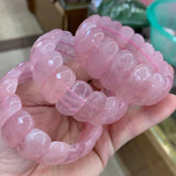 Madagascar Rose Quartz Stone Beads Bracelet Natural Gemstone Charming Bangle