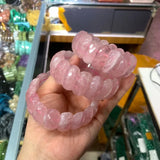 Madagascar Rose Quartz Stone Beads Bracelet Natural Gemstone Charming Bangle