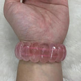 Madagascar Rose Quartz Stone Bracelet Natural Gem Charming Bangle