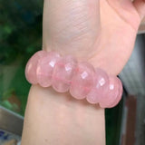 Madagascar Rose Quartz Stone Bracelet Natural Gem Charming Bangle