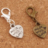 Love Heart Lobster Claw Clasp Charm Beads 26PCS