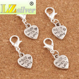 Love Heart Lobster Claw Clasp Charm Beads 26PCS