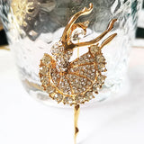 Ballerina Ballet Girl Brooch Full Rhinestone Hijab Pin
