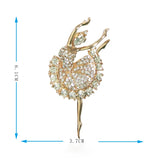 Ballerina Ballet Girl Brooch Full Rhinestone Hijab Pin