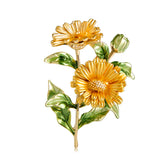 Yellow Chrysanthemum Brooch Wedding Decoration High Plant Suit Lapel Pins