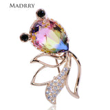 Goldfish Shape Colorful Zircon Brooch Jewelry For Women Men