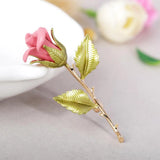 Romantic Enamel Flower Brooch Pins for Engagement Party Hijab Pins