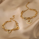 316L Stainless Steel Evil Eyes Charm Bangle Bracelet For Women