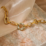 316L Stainless Steel Evil Eyes Charm Bangle Bracelet For Women