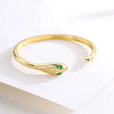 Copper Cubic Zircon Snake Bangle for Women - Fine Gift