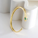 Copper Cubic Zircon Snake Bangle for Women - Fine Gift