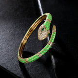 Snake Cuff Bracelet Enamel Geometry Bangle High Plated Jewelry
