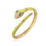 Snake Cuff Bracelet Enamel Geometry Bangle High Plated Jewelry