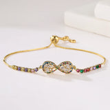 High Fatima Palm Bracelets with Zircon Inlay, Adjustable Chain Bracelet