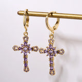 Stylish Zircon High Cross Earrings For Women