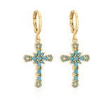 Stylish Zircon High Cross Earrings For Women