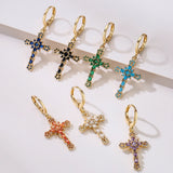 Stylish Zircon High Cross Earrings For Women