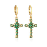 Stylish Zircon High Cross Earrings For Women
