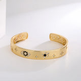 Copper Zircon Cuff Bangle Jewelry For Women Girls